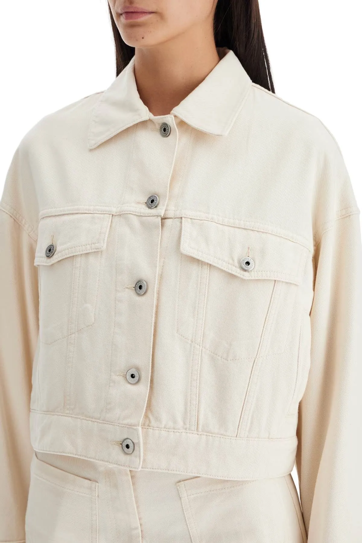 Giacca cropped in denim bull 'Ribe'