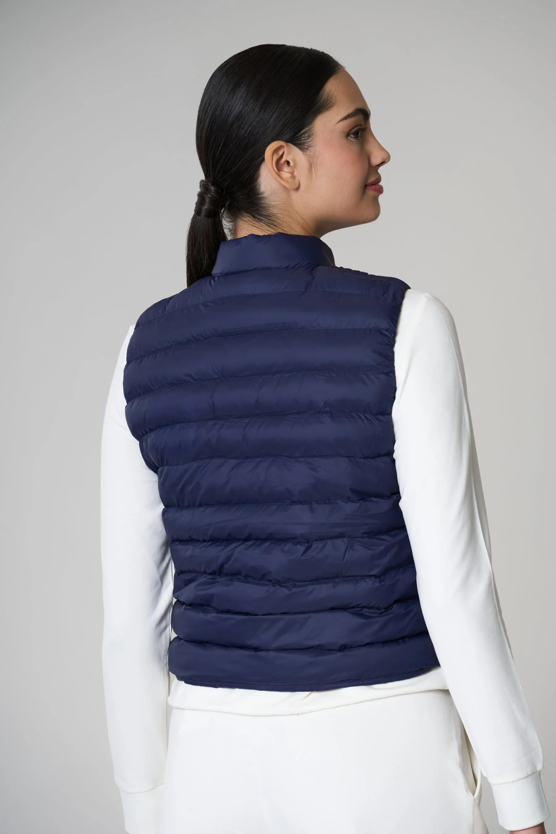 Gilet trapuntato con chiusura zip