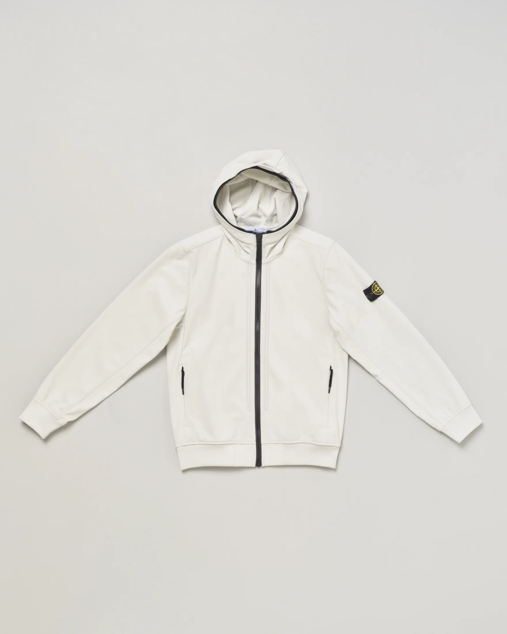 Giubbino color ghiaccio in Soft Shell-R e.dye® technology con cappuccio 10 anni