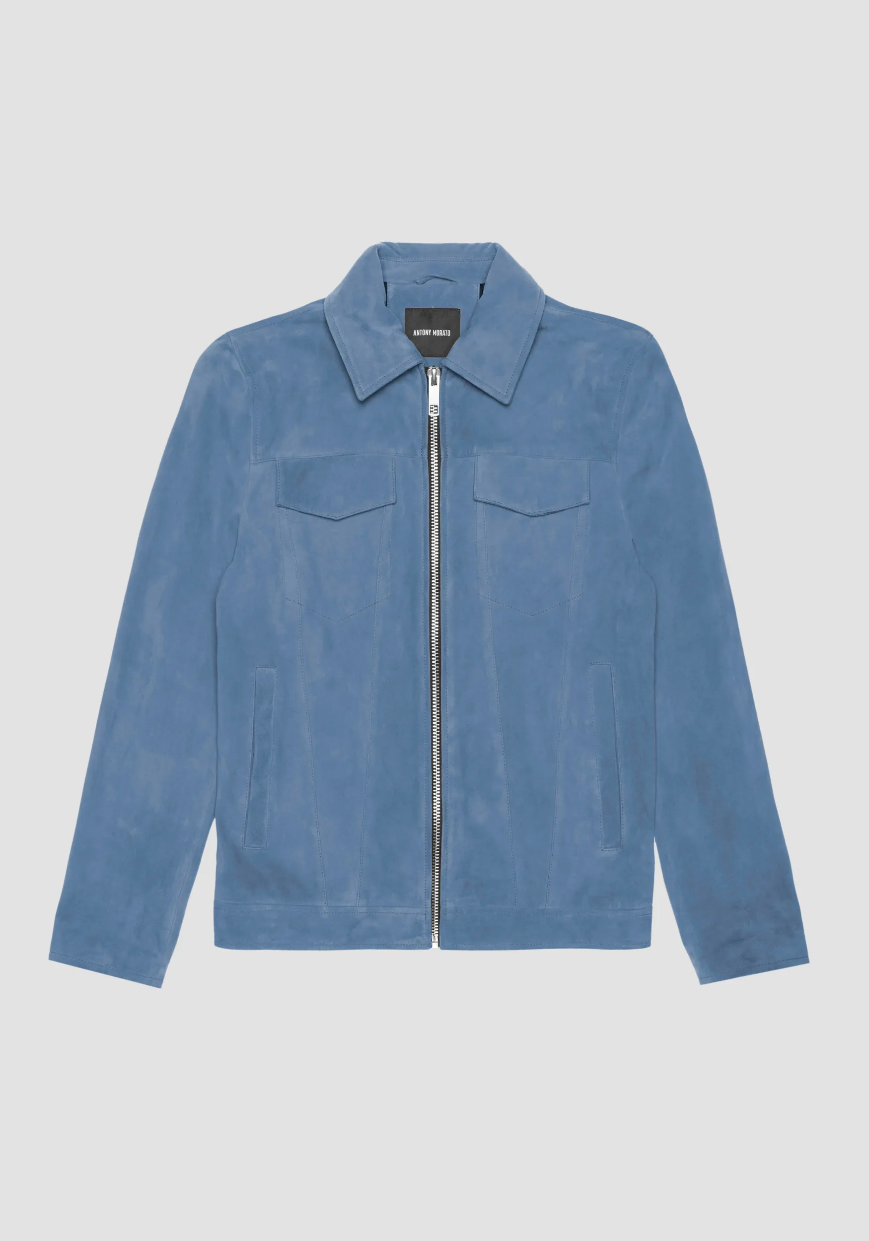 GIUBBINO SLIM FIT IN VERA PELLE SCAMOSCIATA