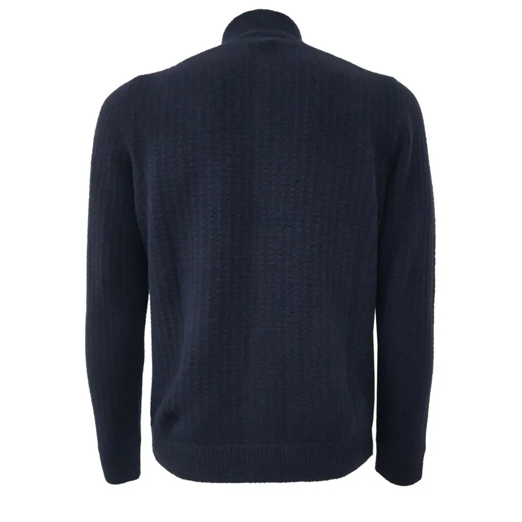 H953 Bomber uomo blu 93% lana 6% poliammide 1% elastane MADE IN ITALY