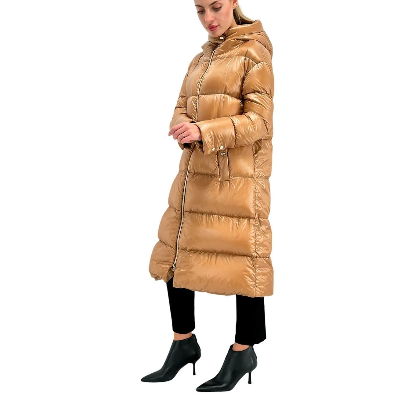 Herno Parka Donna, Trapuntata, Lunga, Nylon Ultralight, Cammello