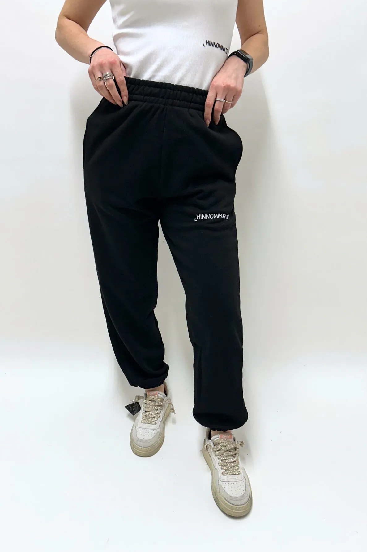 Hinnominate Pantalone Felpa Basico Nero Donna