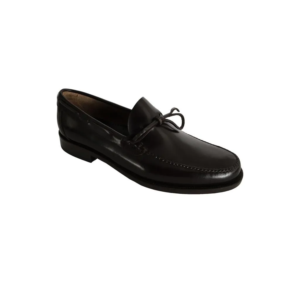 ICON LAB mocassino uomo moro 100% pelle MADE IN SPAIN, suola in cuoio e tacco cm 2,5