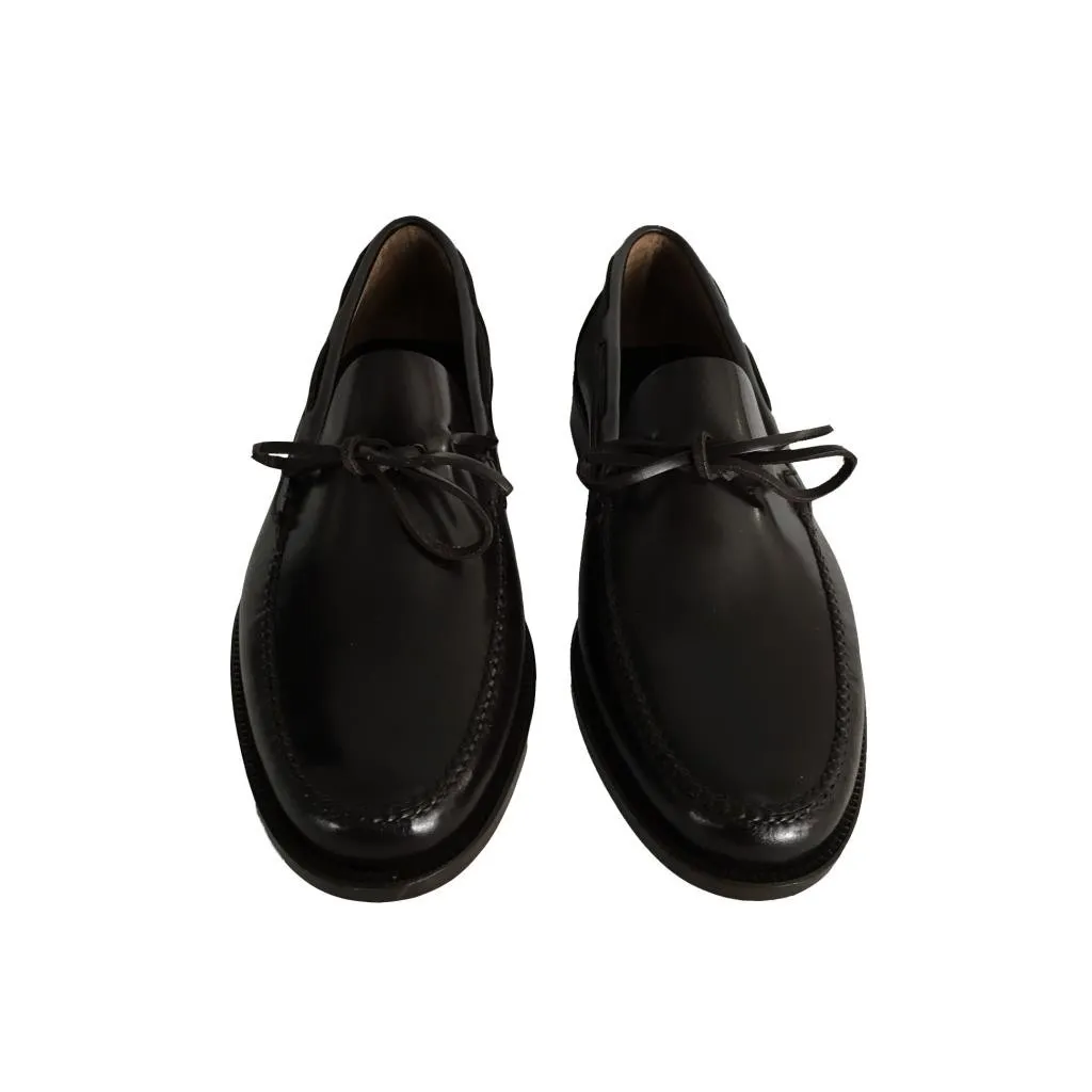 ICON LAB mocassino uomo moro 100% pelle MADE IN SPAIN, suola in cuoio e tacco cm 2,5