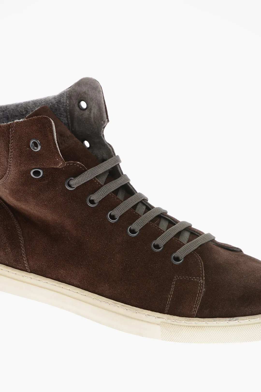 ID Sneakers Alte in Suede con Suola in Gomma