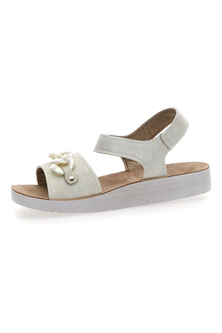   INBLU Sandali Bianchi Con Strappo In Velcro Inblu 26 Cj
