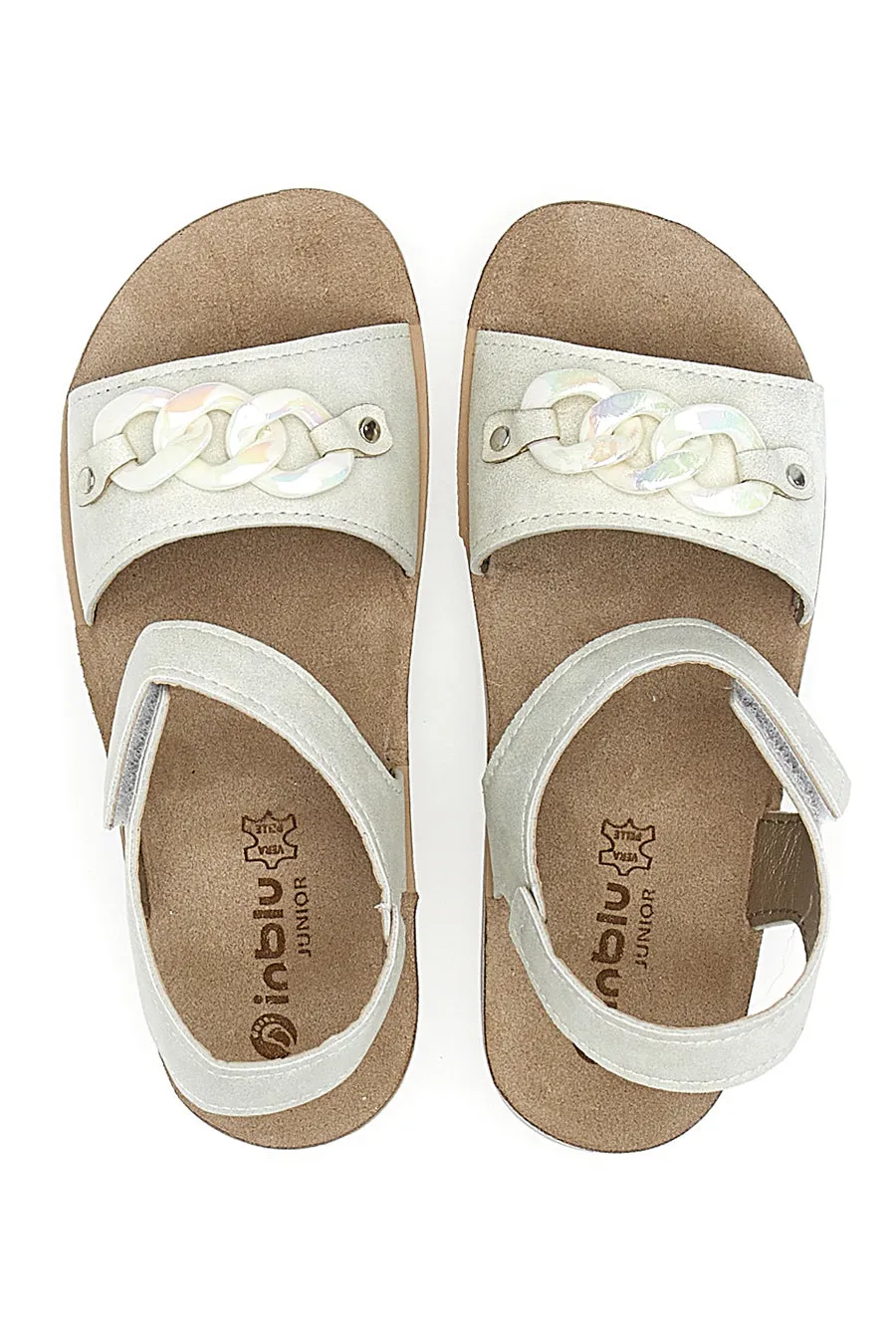   INBLU Sandali Bianchi Con Strappo In Velcro Inblu 26 Cj