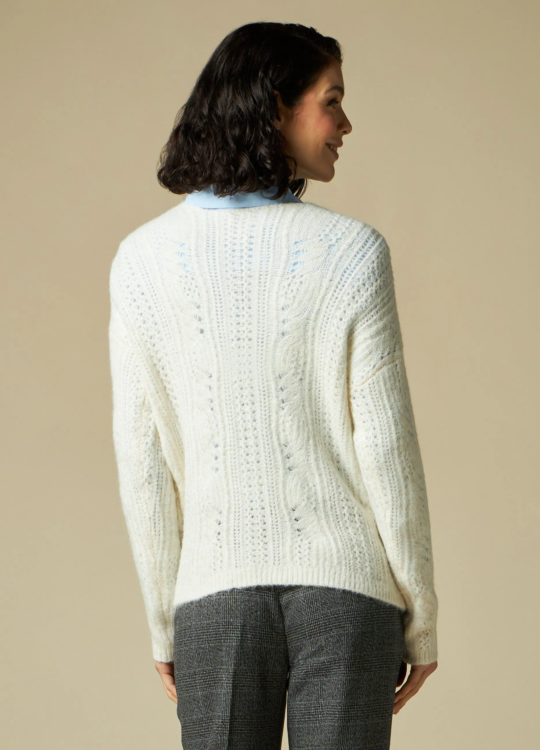 IWIE  Cardigan tricot misto lana donna