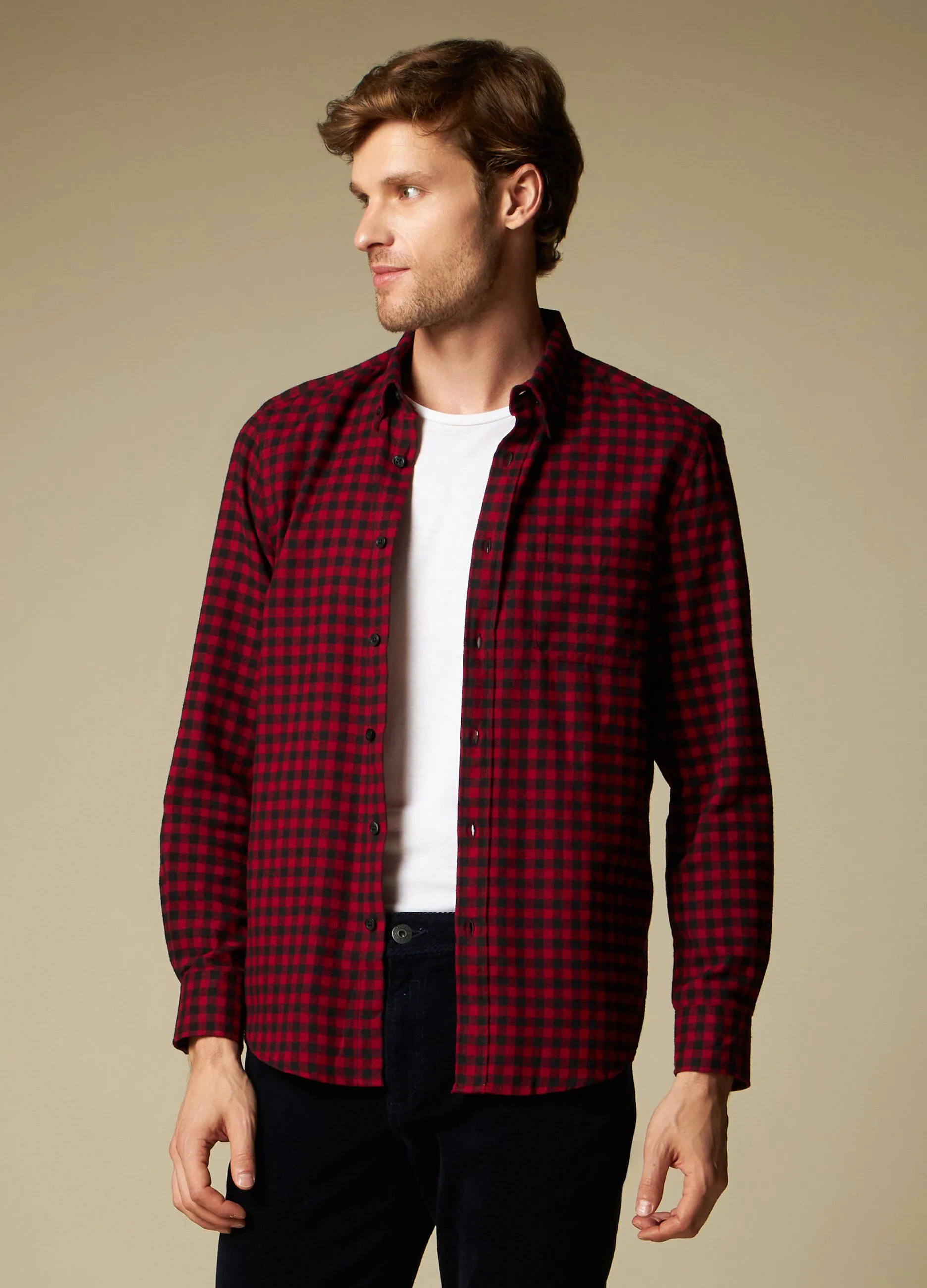 J. HART & BROS  Camicia check in flanella uomo