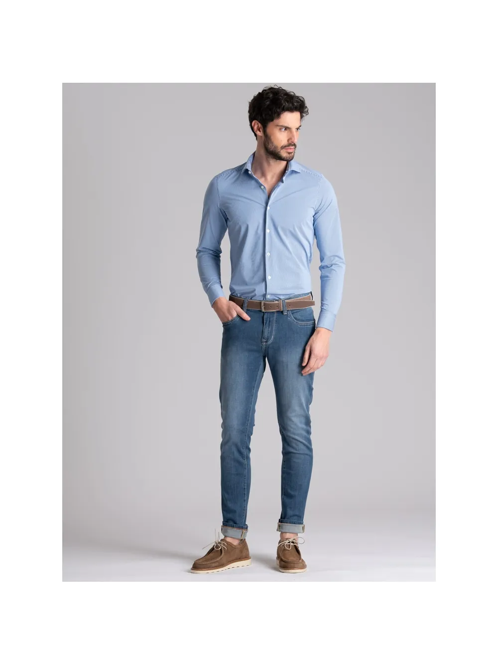 Jeans uomo cinque tasche in denim light