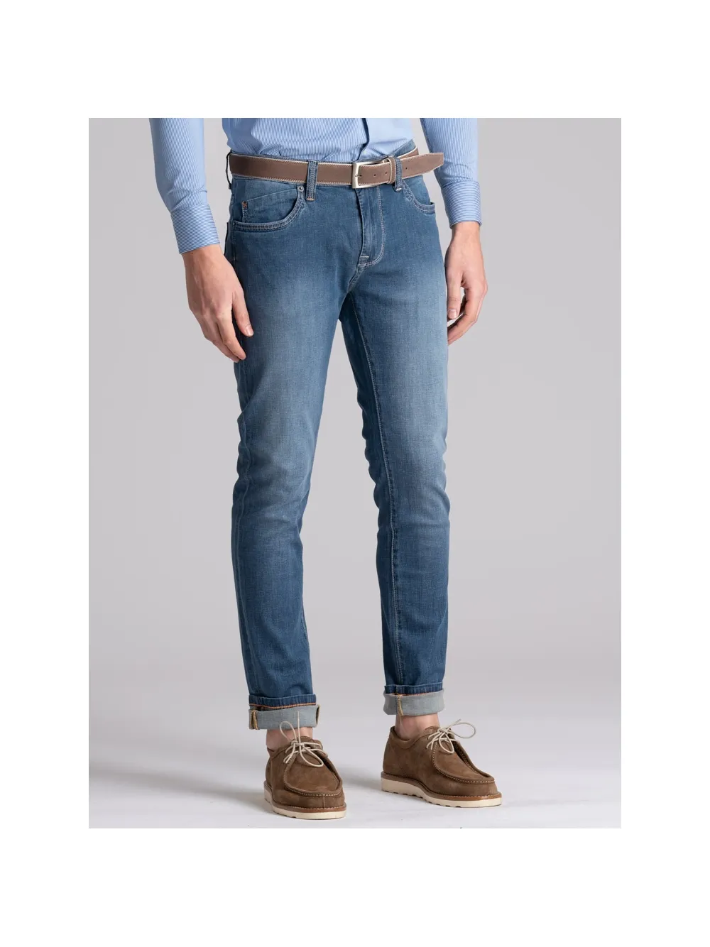 Jeans uomo cinque tasche in denim light