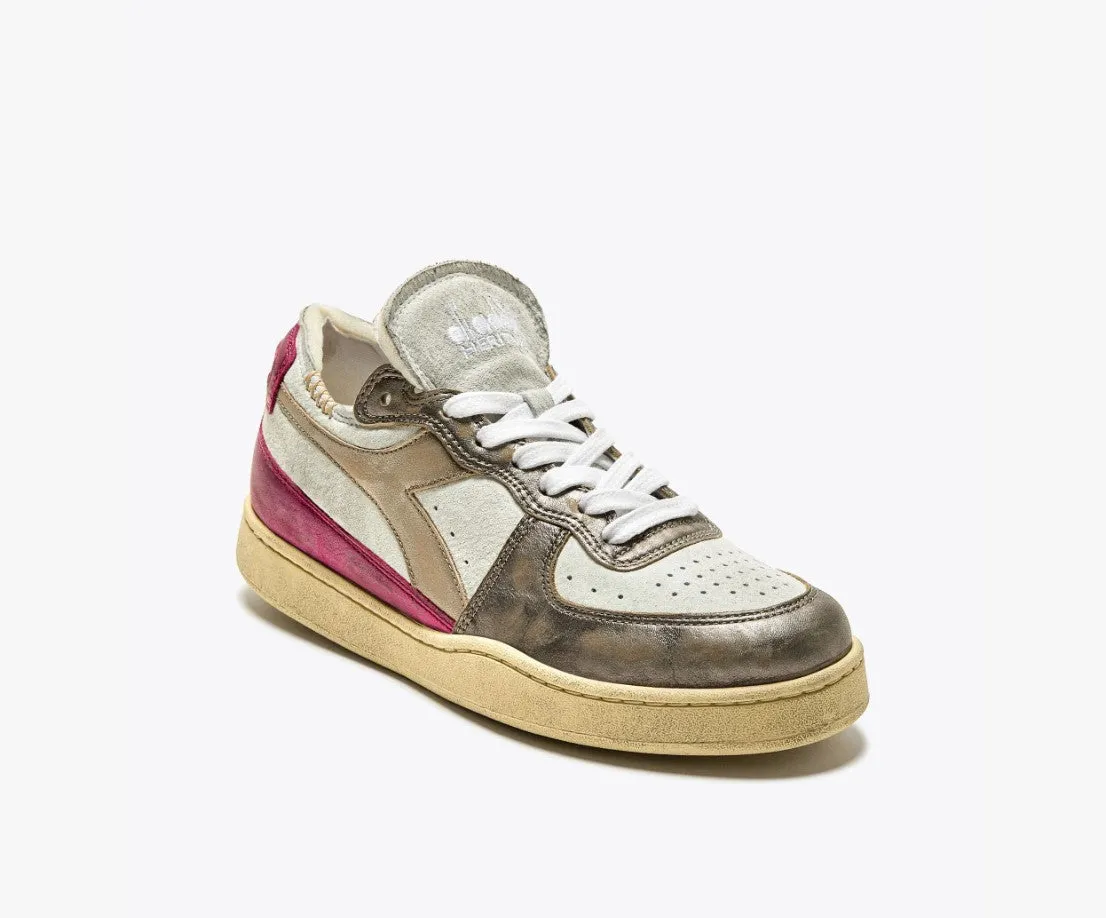 Magic Basket Row Cut Metal Sneakers Low Pelle