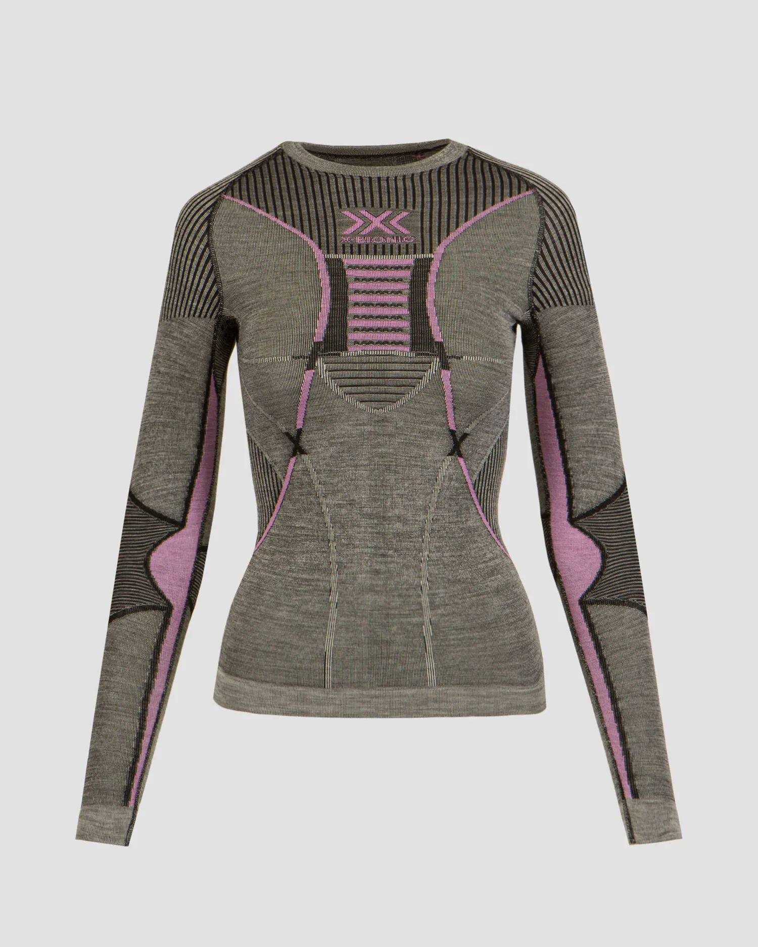 Maglietta a maniche lunghe termoattiva grigia da donna X-Bionic Merino clwt06w23w-b343