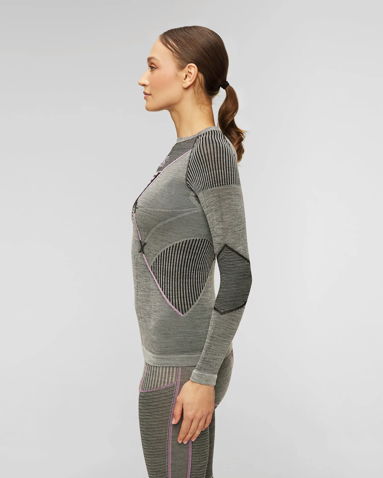 Maglietta a maniche lunghe termoattiva grigia da donna X-Bionic Merino clwt06w23w-b343