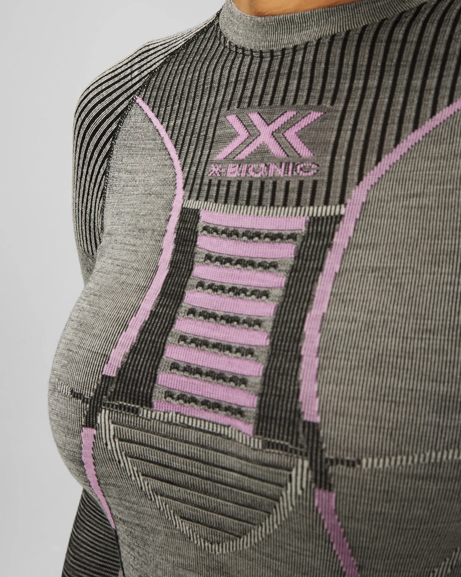 Maglietta a maniche lunghe termoattiva grigia da donna X-Bionic Merino clwt06w23w-b343