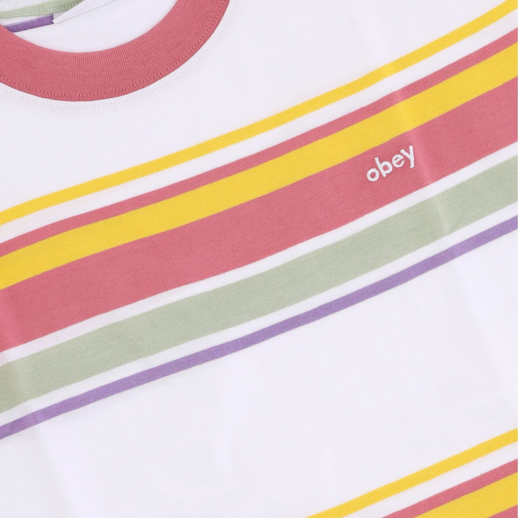 Maglietta Corta Donna June Stripes Cropped Tee Pink Amethyst Multi