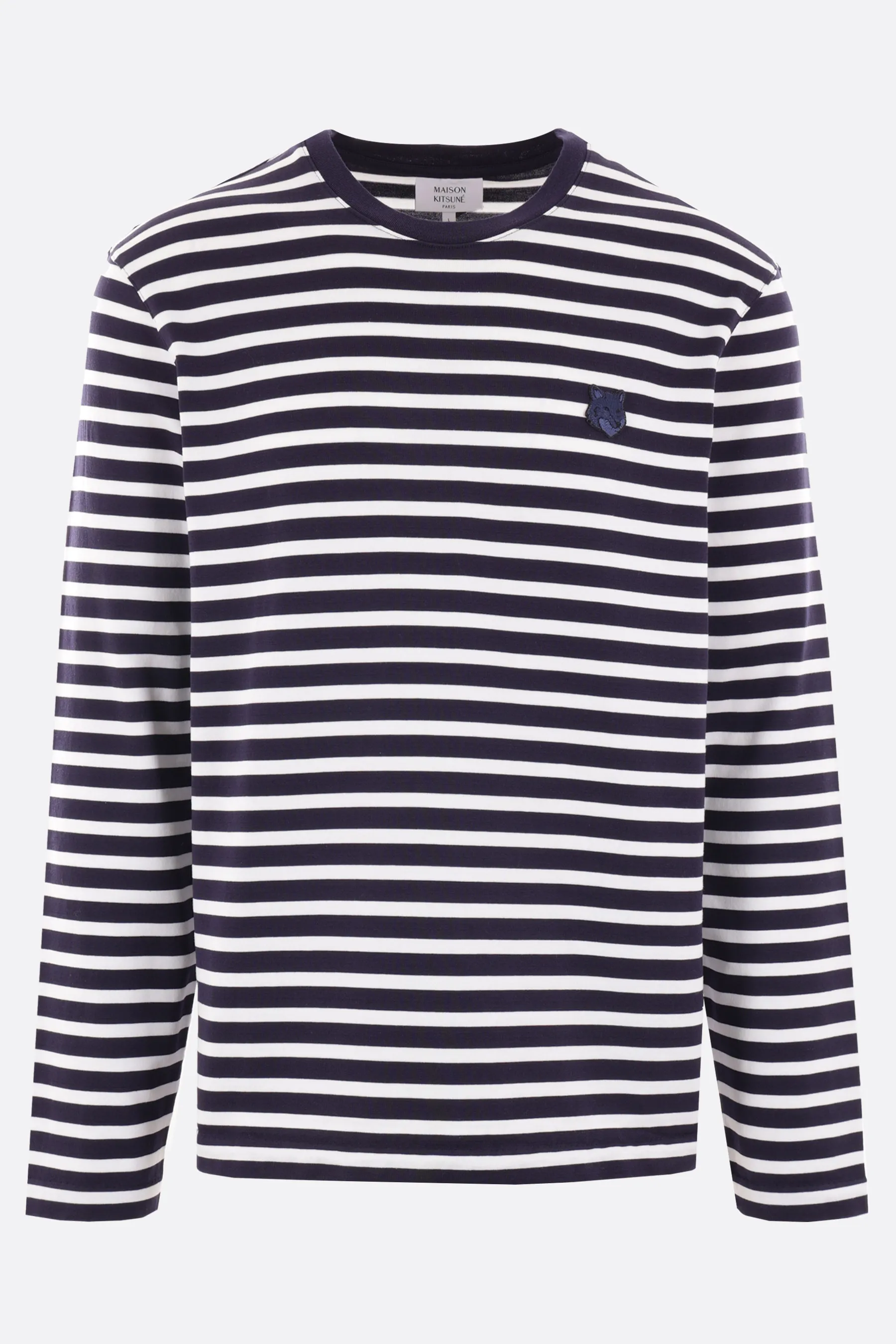  MAISON KITSUNÉ t-shirt a maniche lunghe in jersey a righe 
