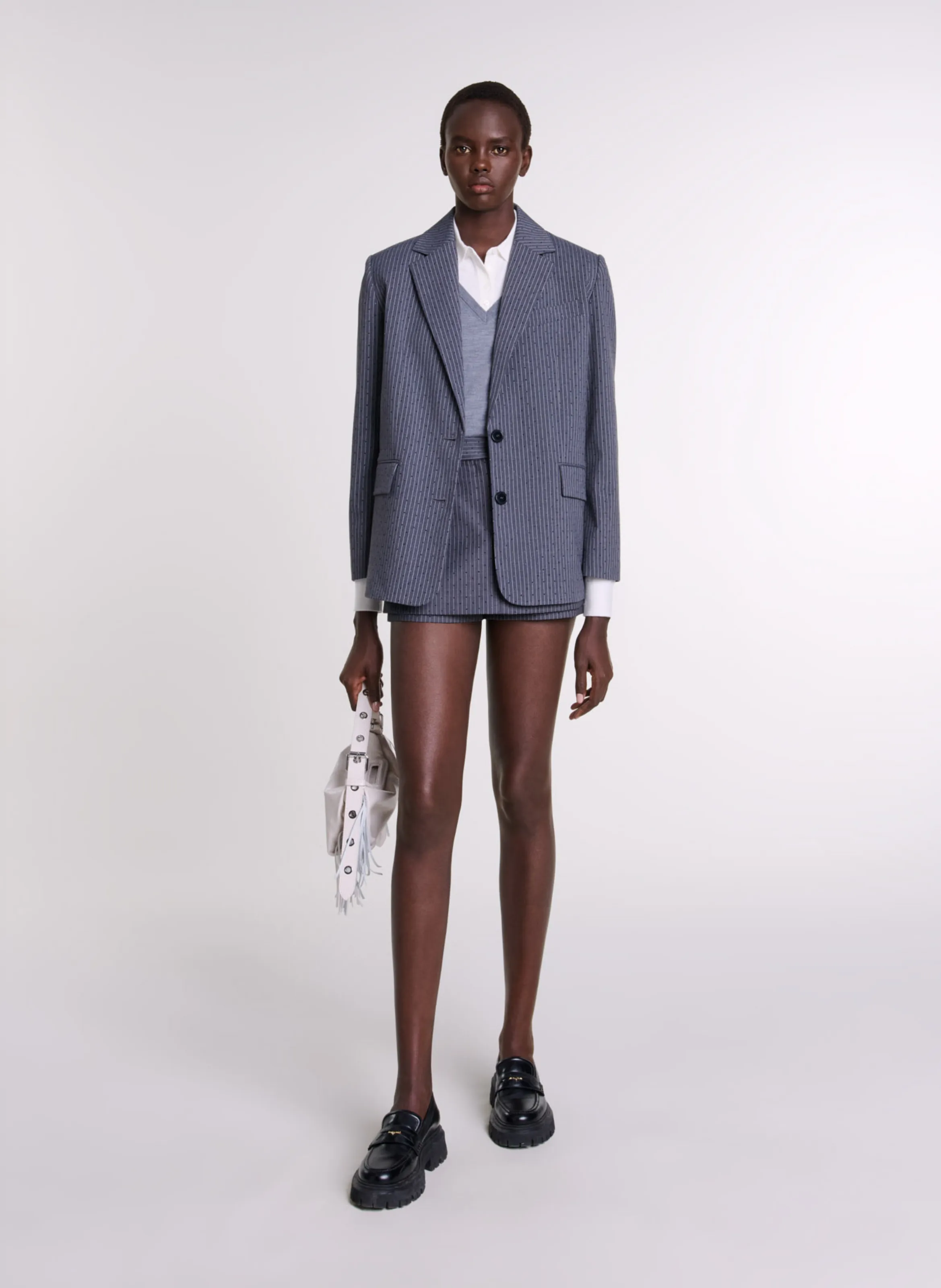  MAJE   Giacca da tailleur diritta a righe | Depennato