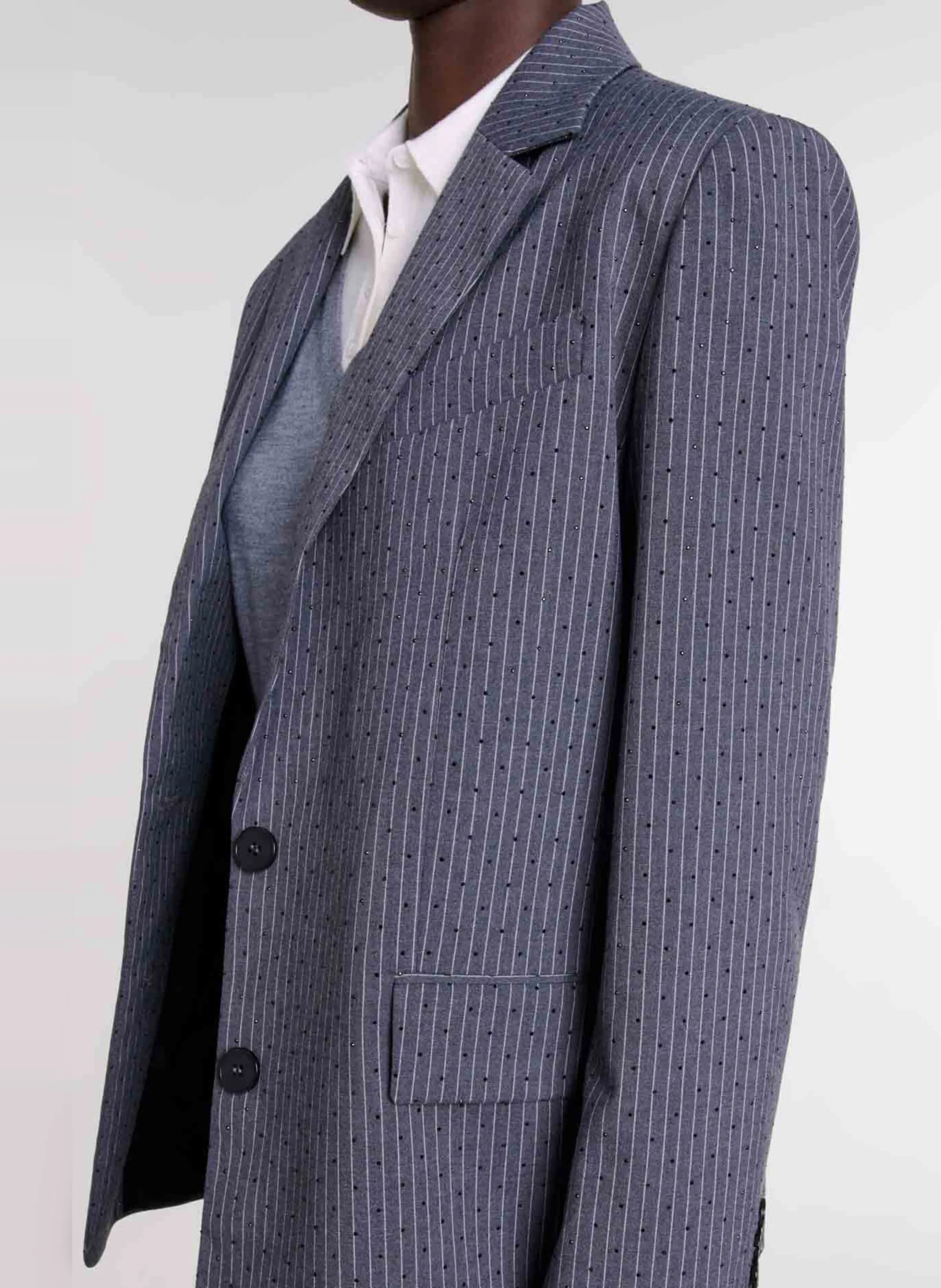  MAJE   Giacca da tailleur diritta a righe | Depennato