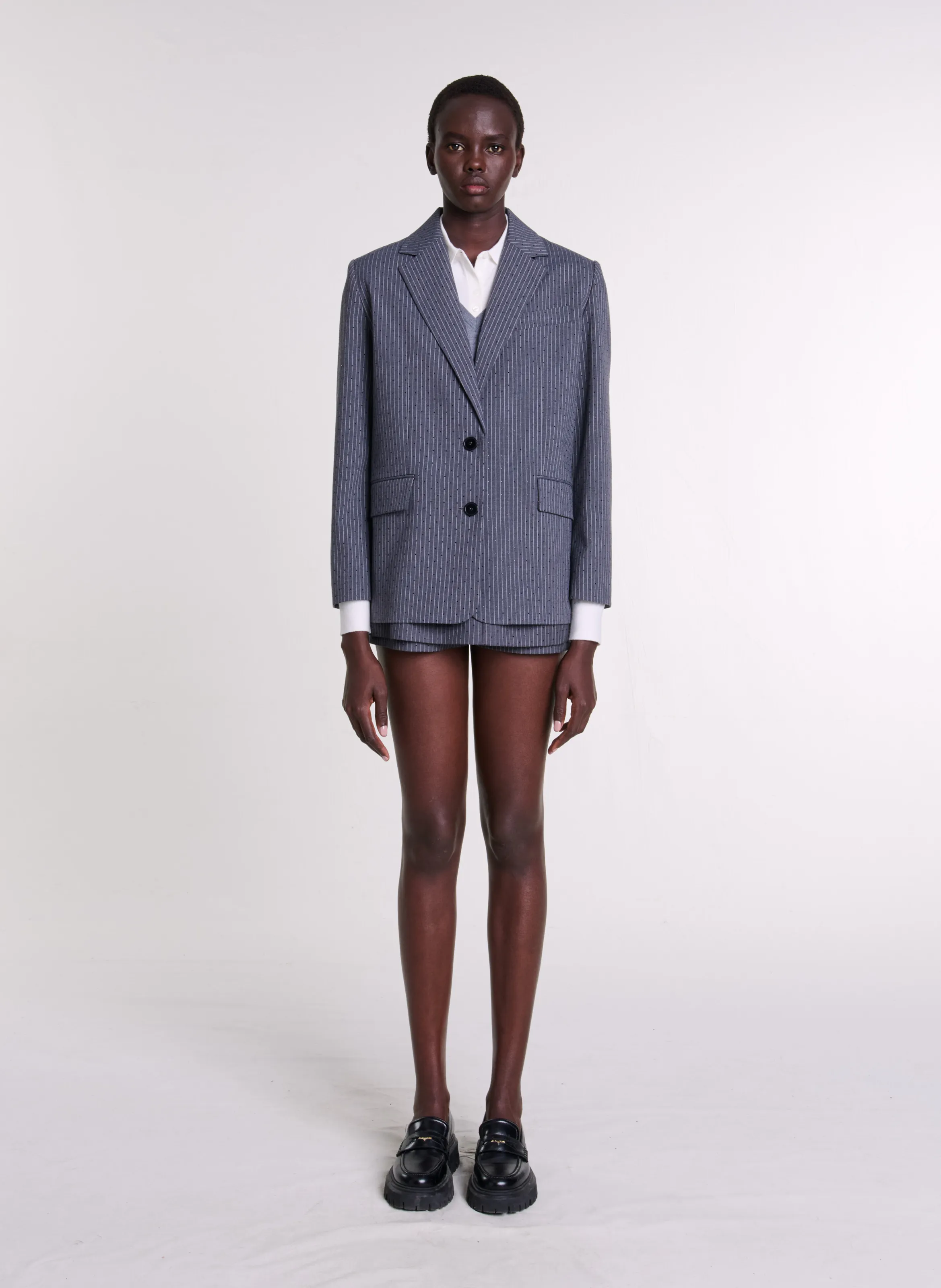  MAJE   Giacca da tailleur diritta a righe | Depennato