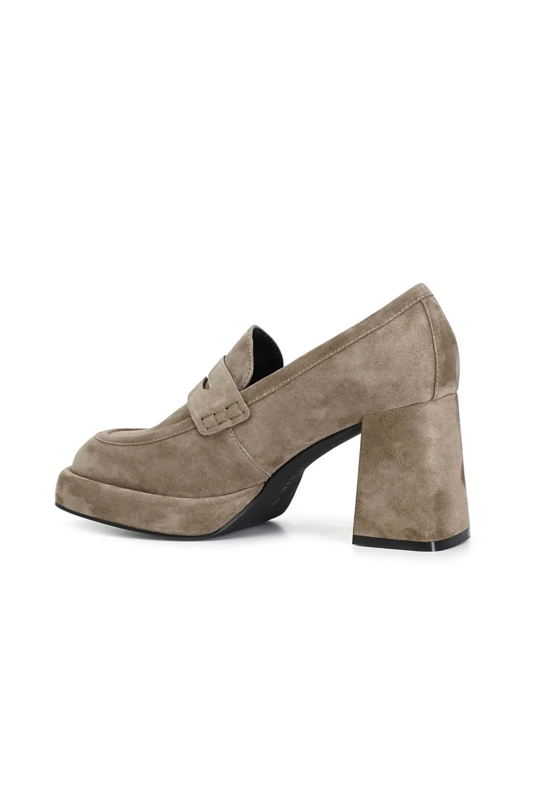 mocassino donna in camoscio taupe