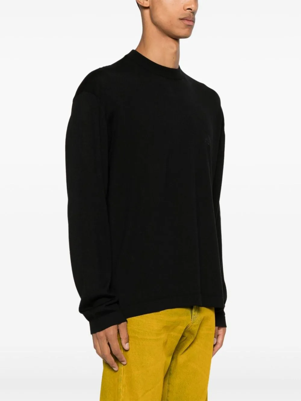 Msgm Maglia Nero Uomo Maxi Logo Posteriore