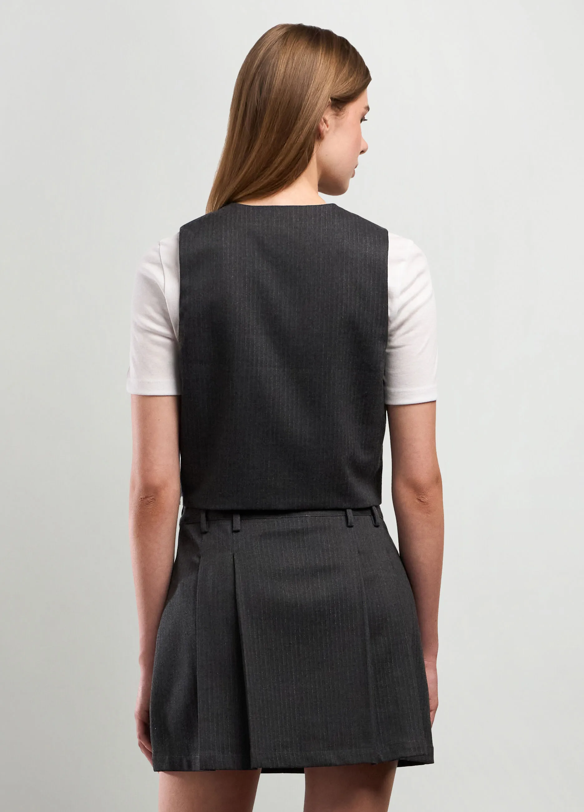 NICE & CHIC  Gilet gessato in misto viscosa donna