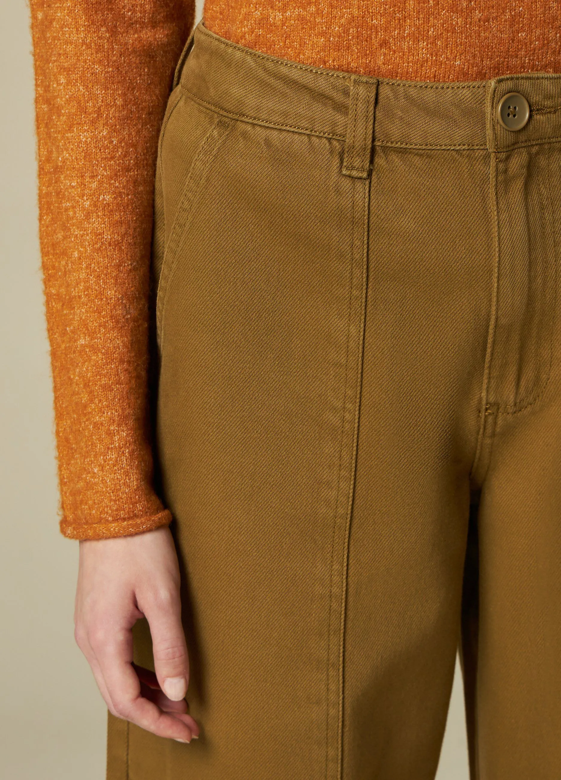 NICE & CHIC  Pantaloni wide leg in puro cotone donna