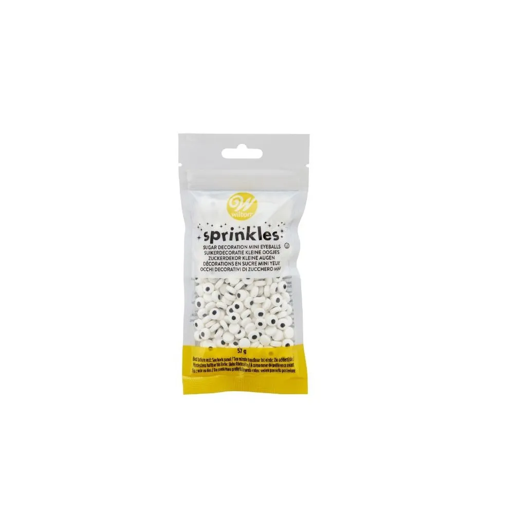 Occhietti tondi in zucchero per decorazione cupcake, dolci e torteCf da 57 gr