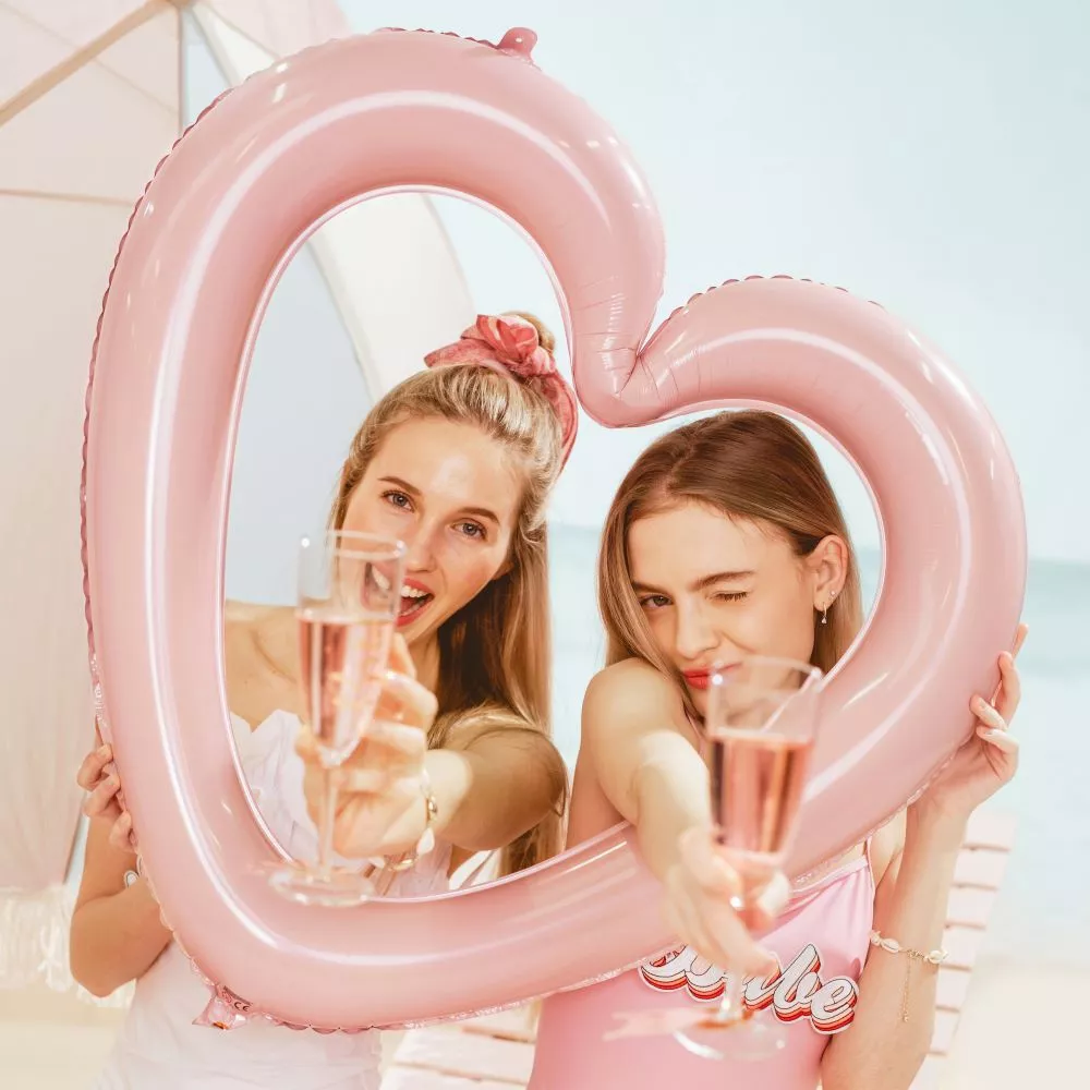 Palloncino cornice a cuore rosa