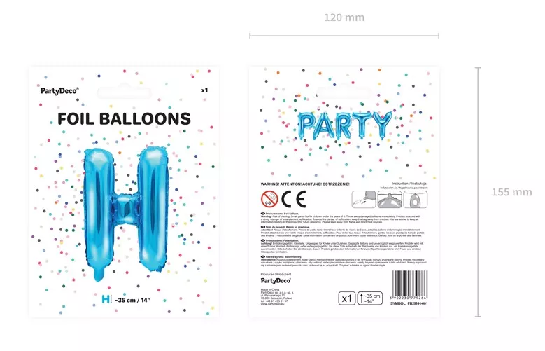 Palloncino foil H azzurro blu 35cm