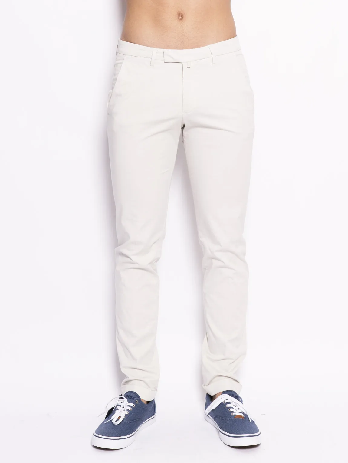 Pantalone in Misto Cotone Ghiaccio