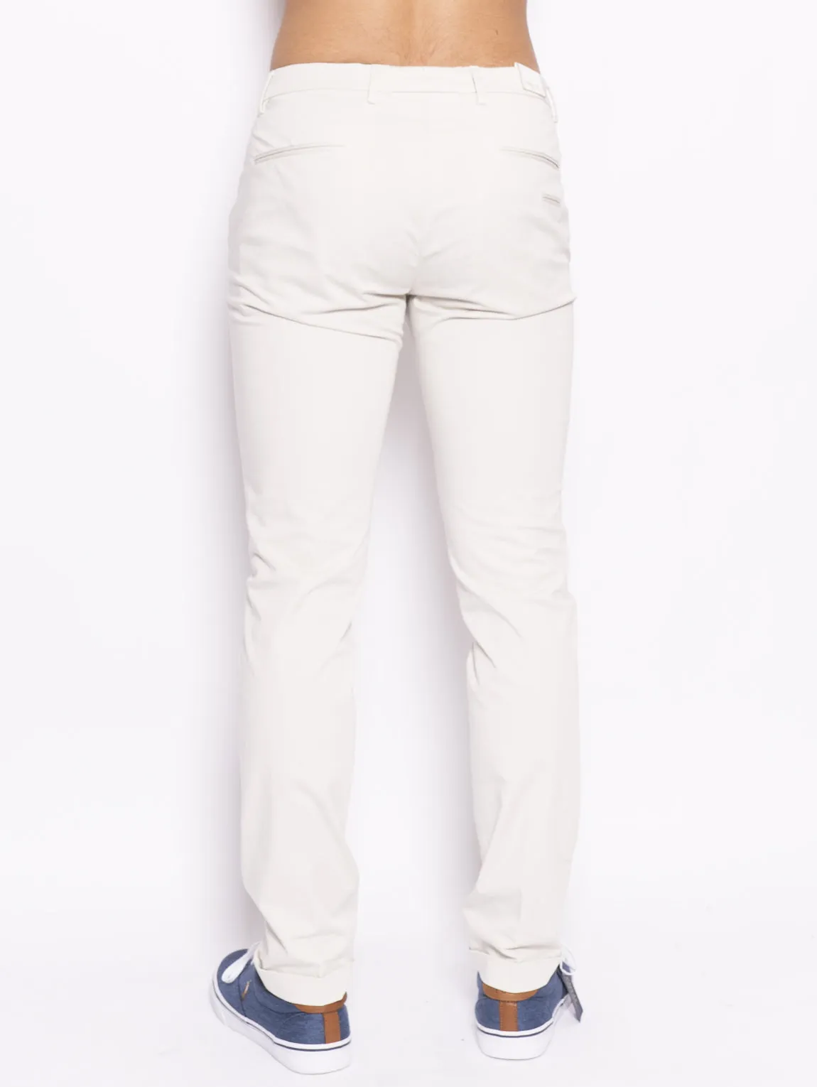 Pantalone in Misto Cotone Ghiaccio