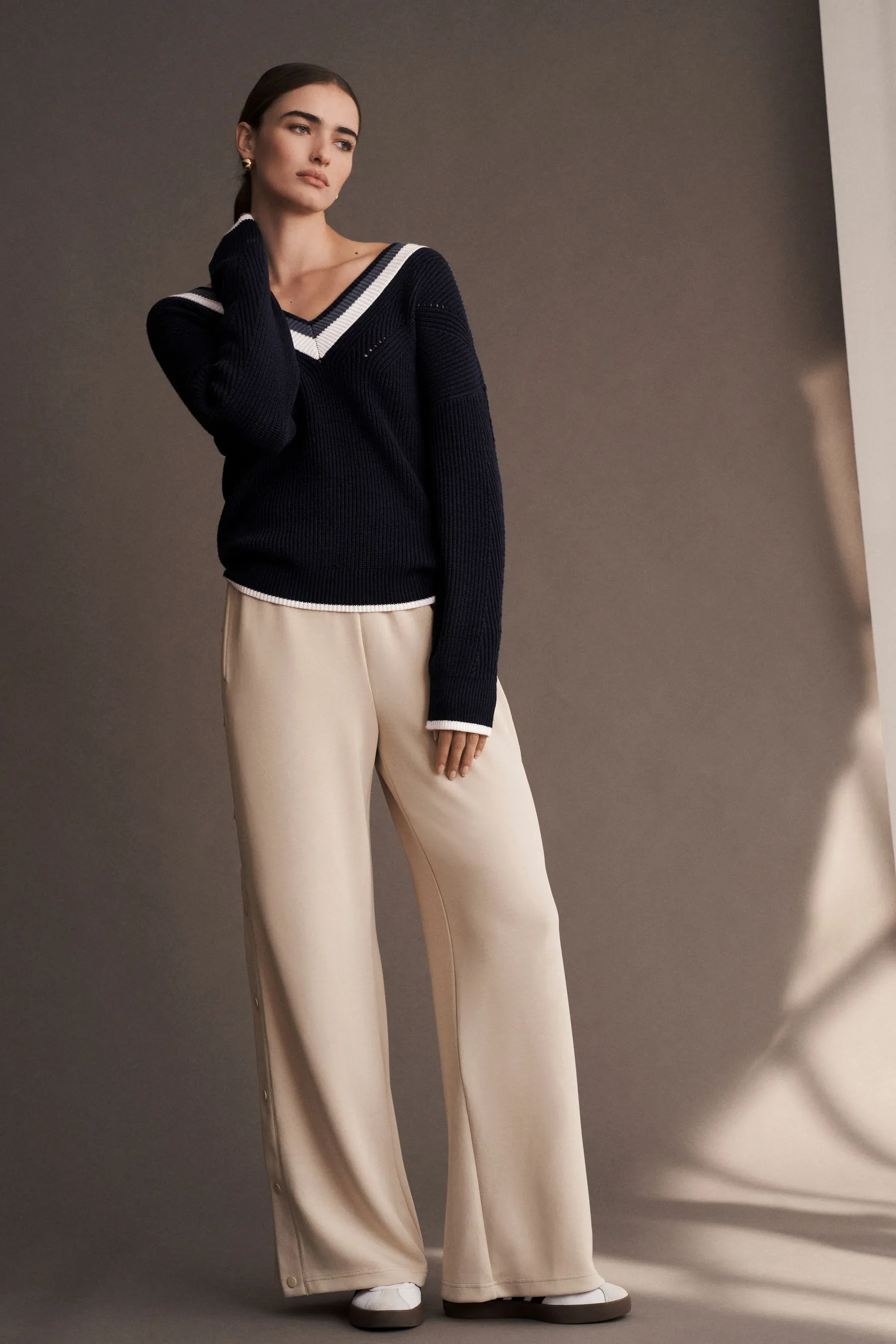Pantalone laterale Popper in morbida jersey    
