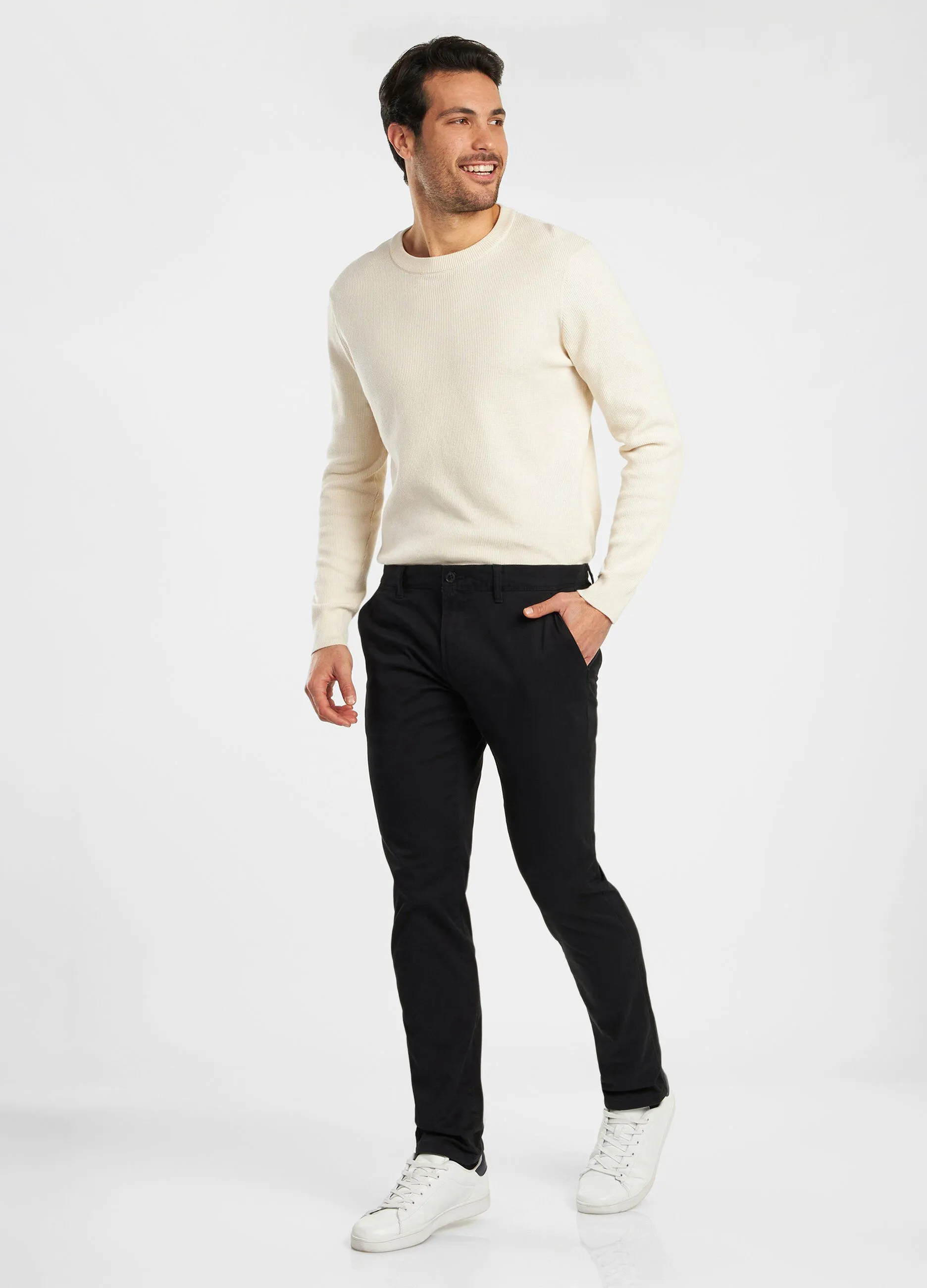 Pantaloni chino in cotone stretch uomo