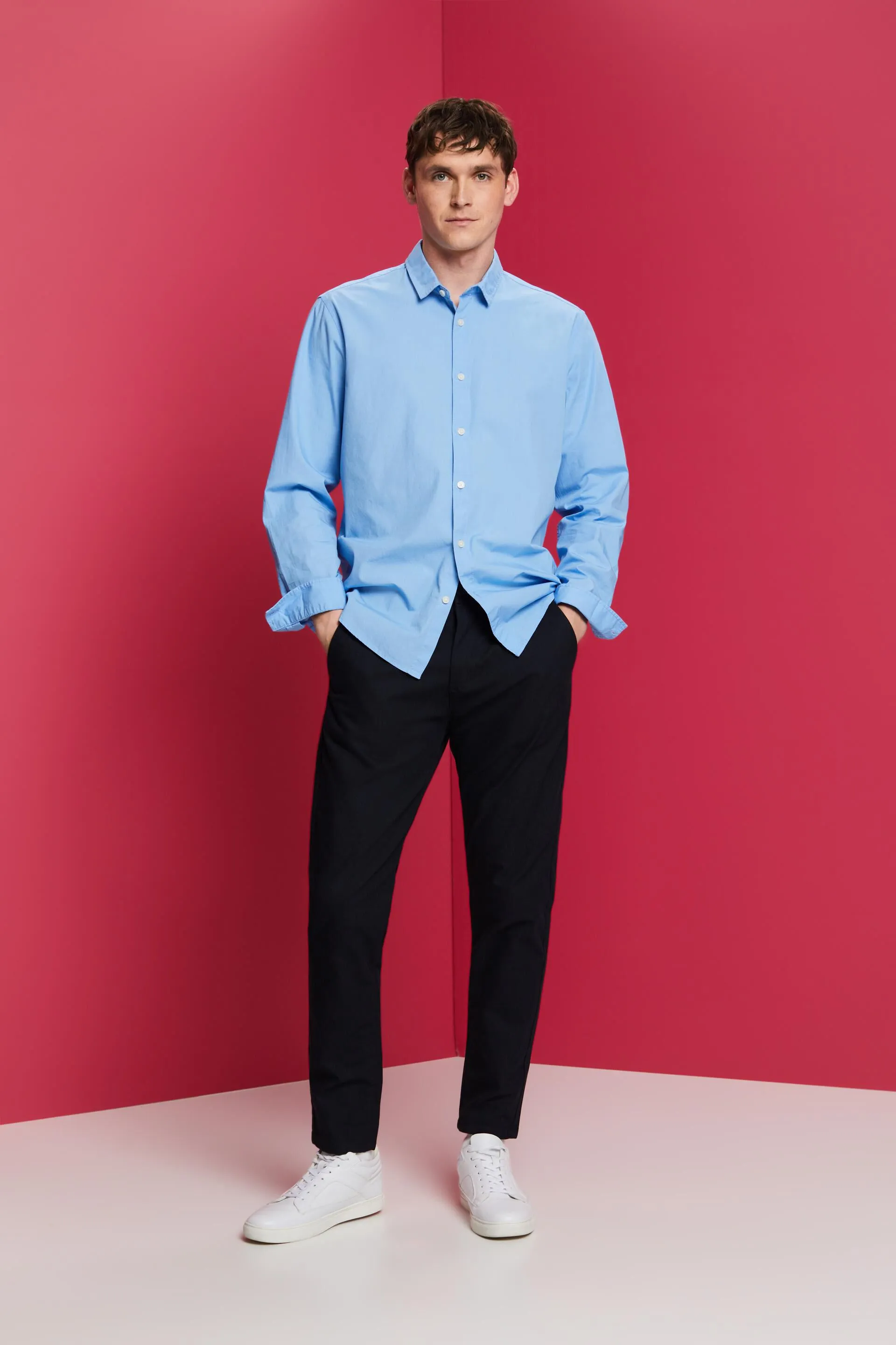 Pantaloni chino in tessuto spazzolato