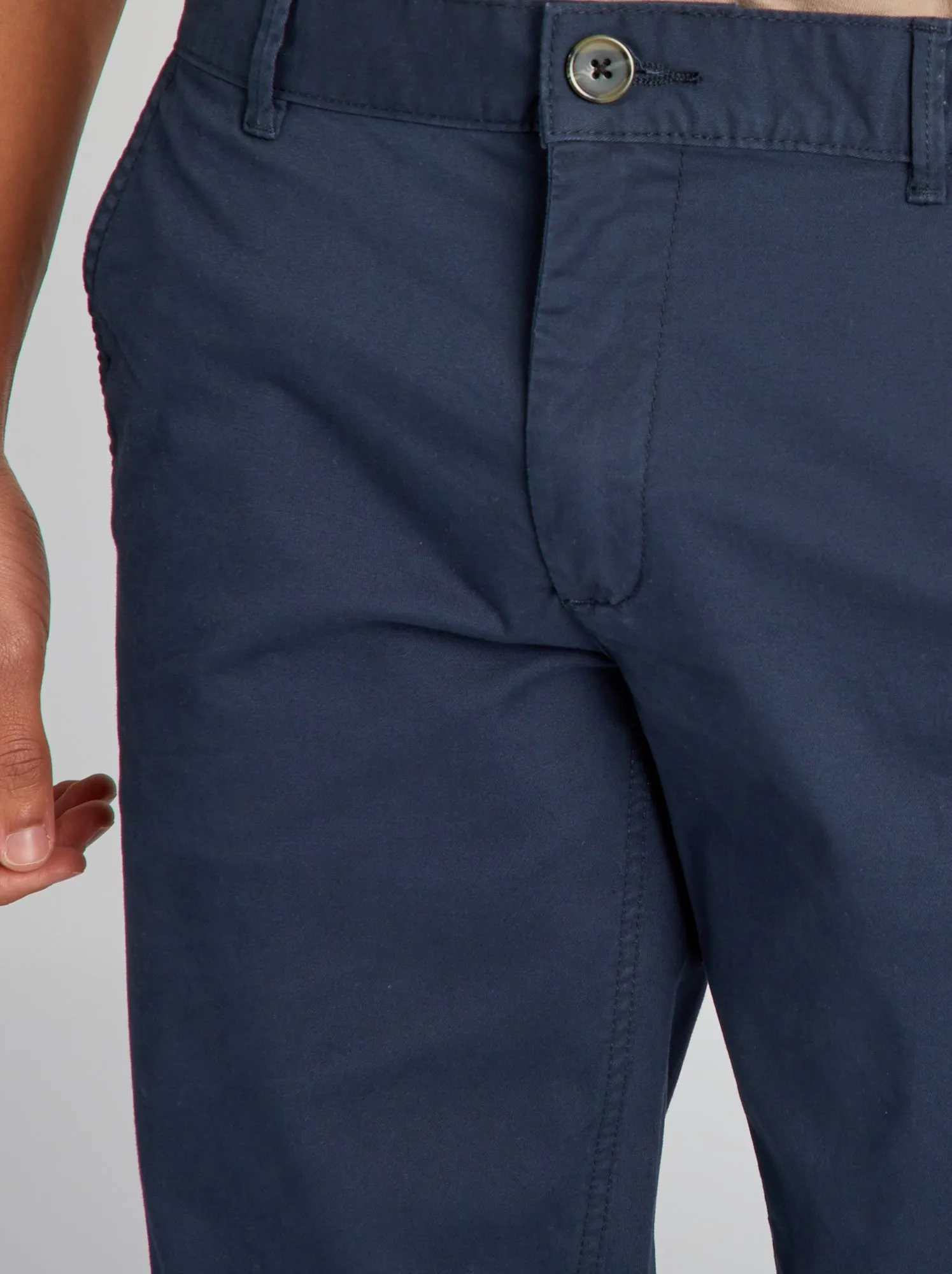 Pantaloni chino slim puro cotone L36 + 1 m 90 - blu