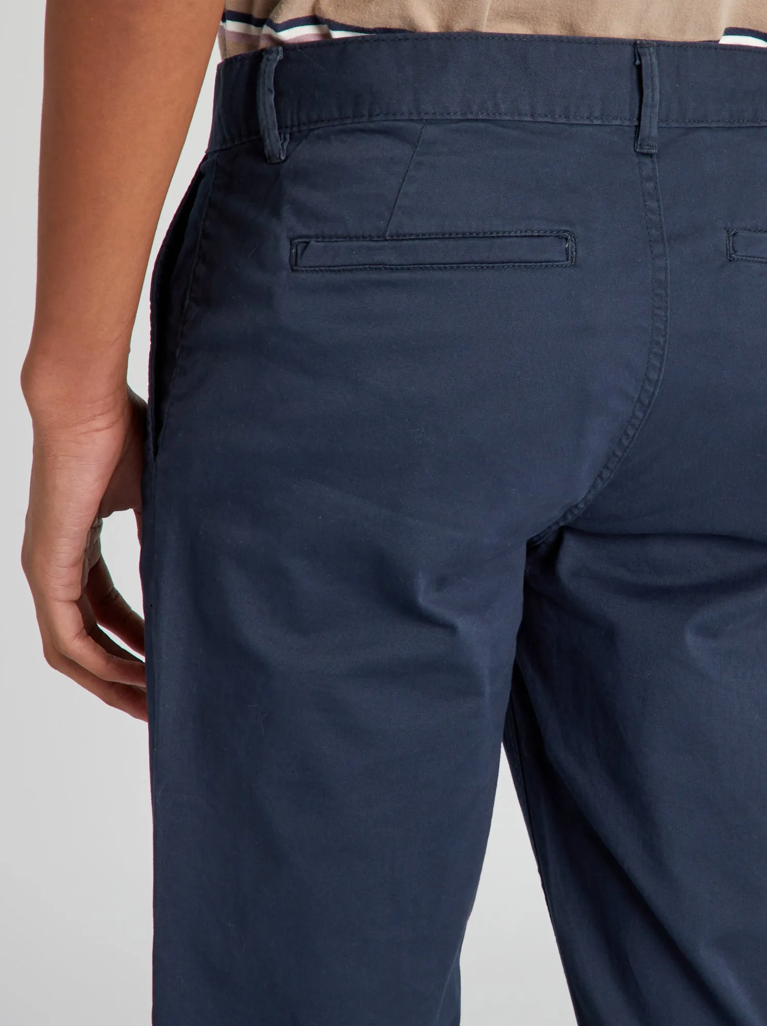 Pantaloni chino slim puro cotone L36 + 1 m 90 - blu