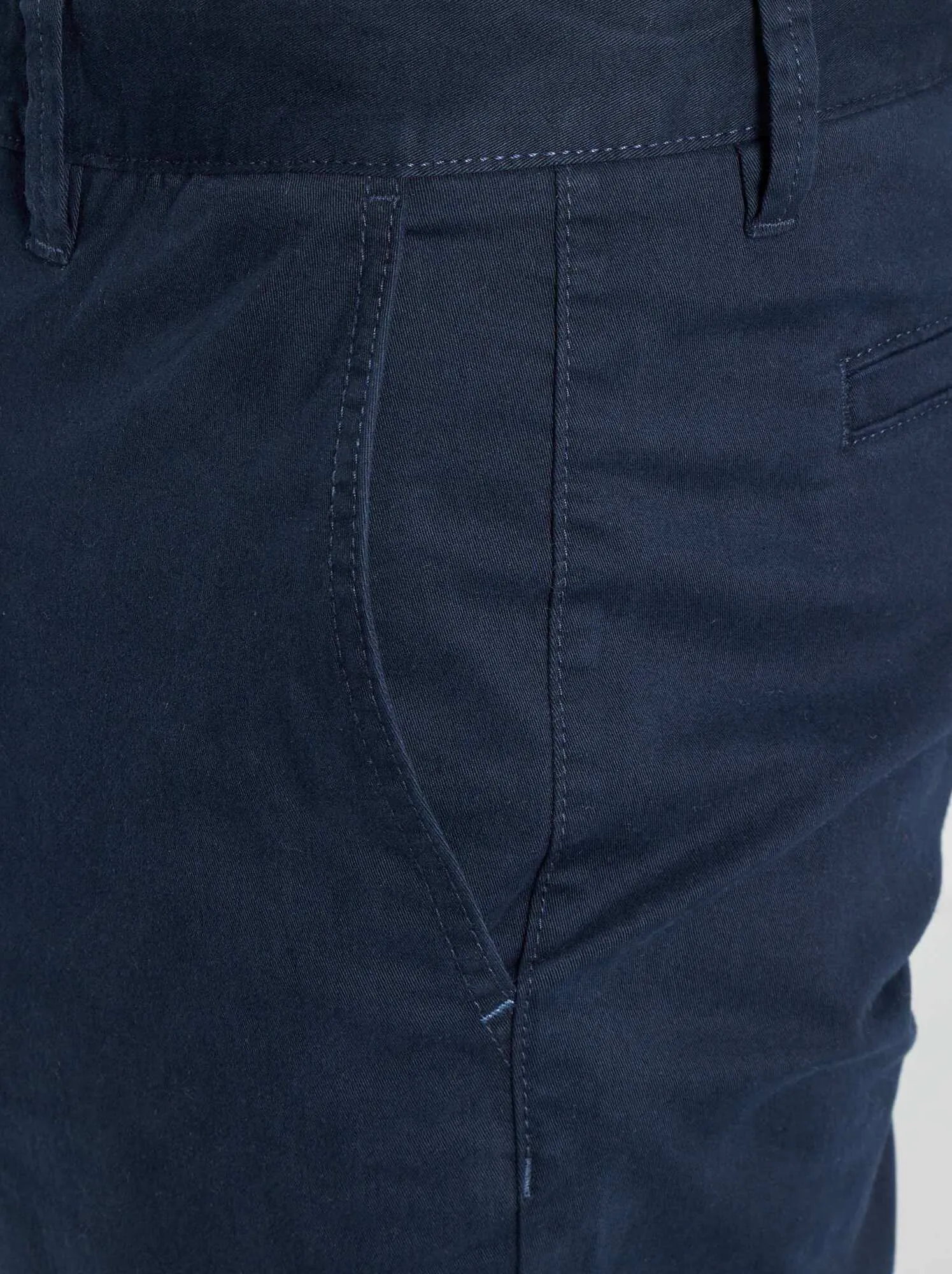 Pantaloni chino slim puro cotone L36 + 1 m 90 - blu
