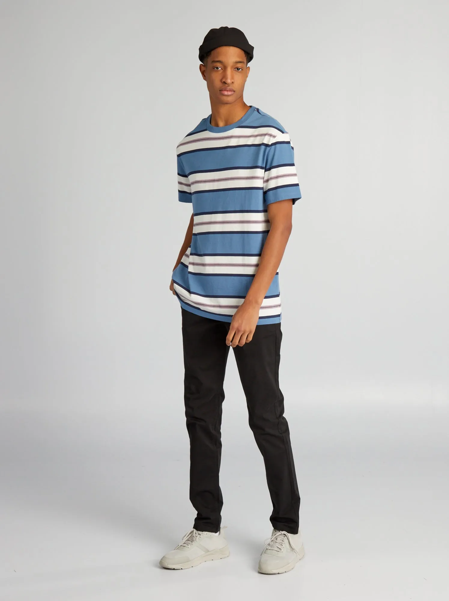 Pantaloni chino slim puro cotone L36 + 1 m 90 - Nero