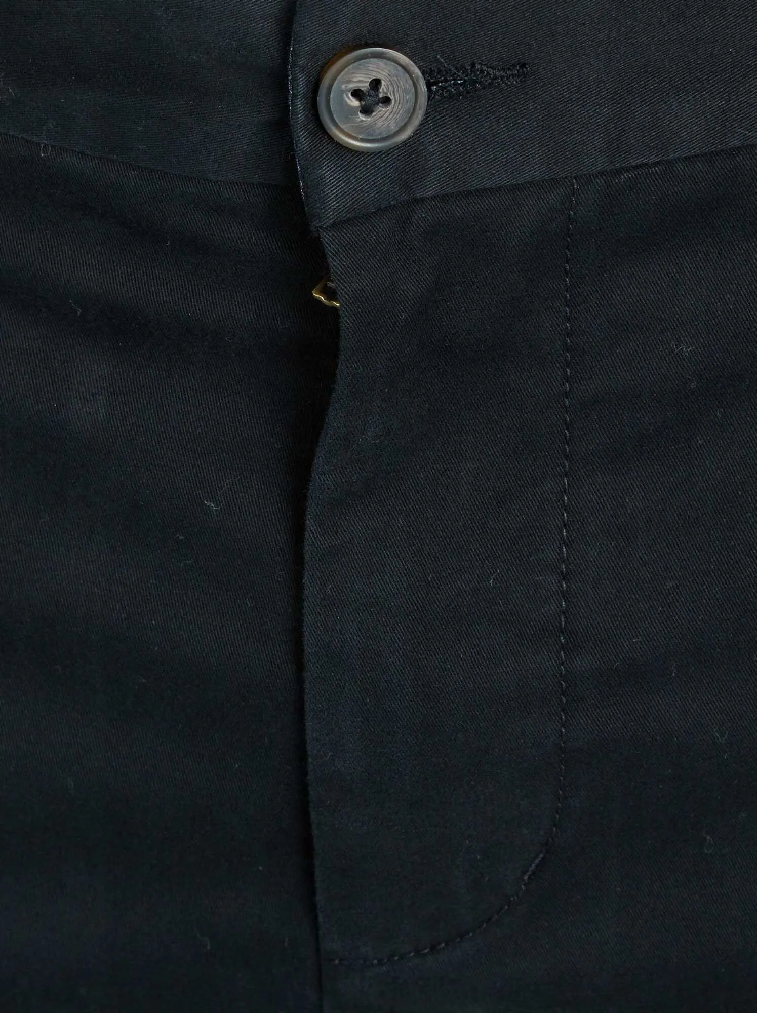 Pantaloni chino slim puro cotone L36 + 1 m 90 - Nero