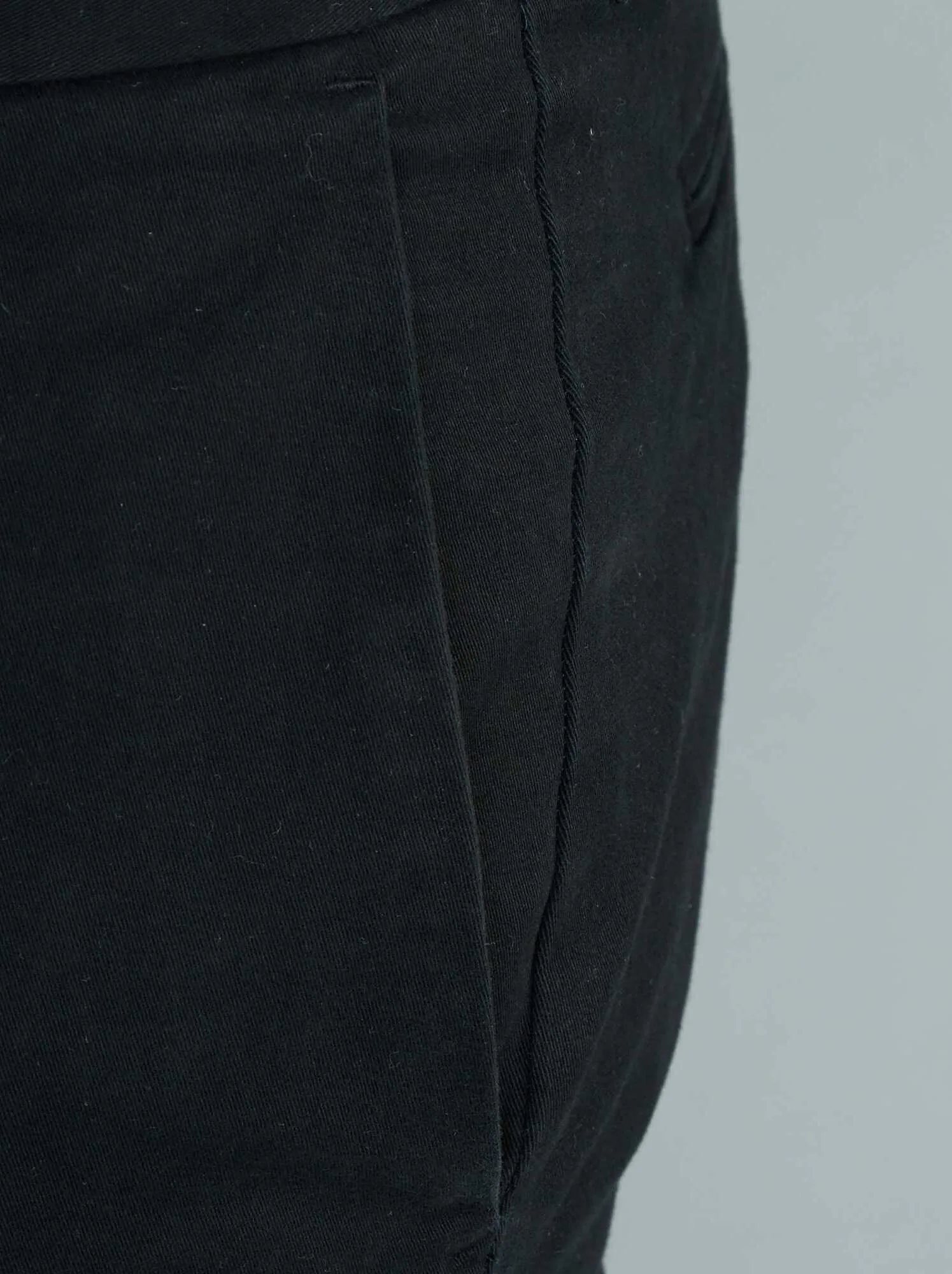 Pantaloni chino slim puro cotone L36 + 1 m 90 - Nero