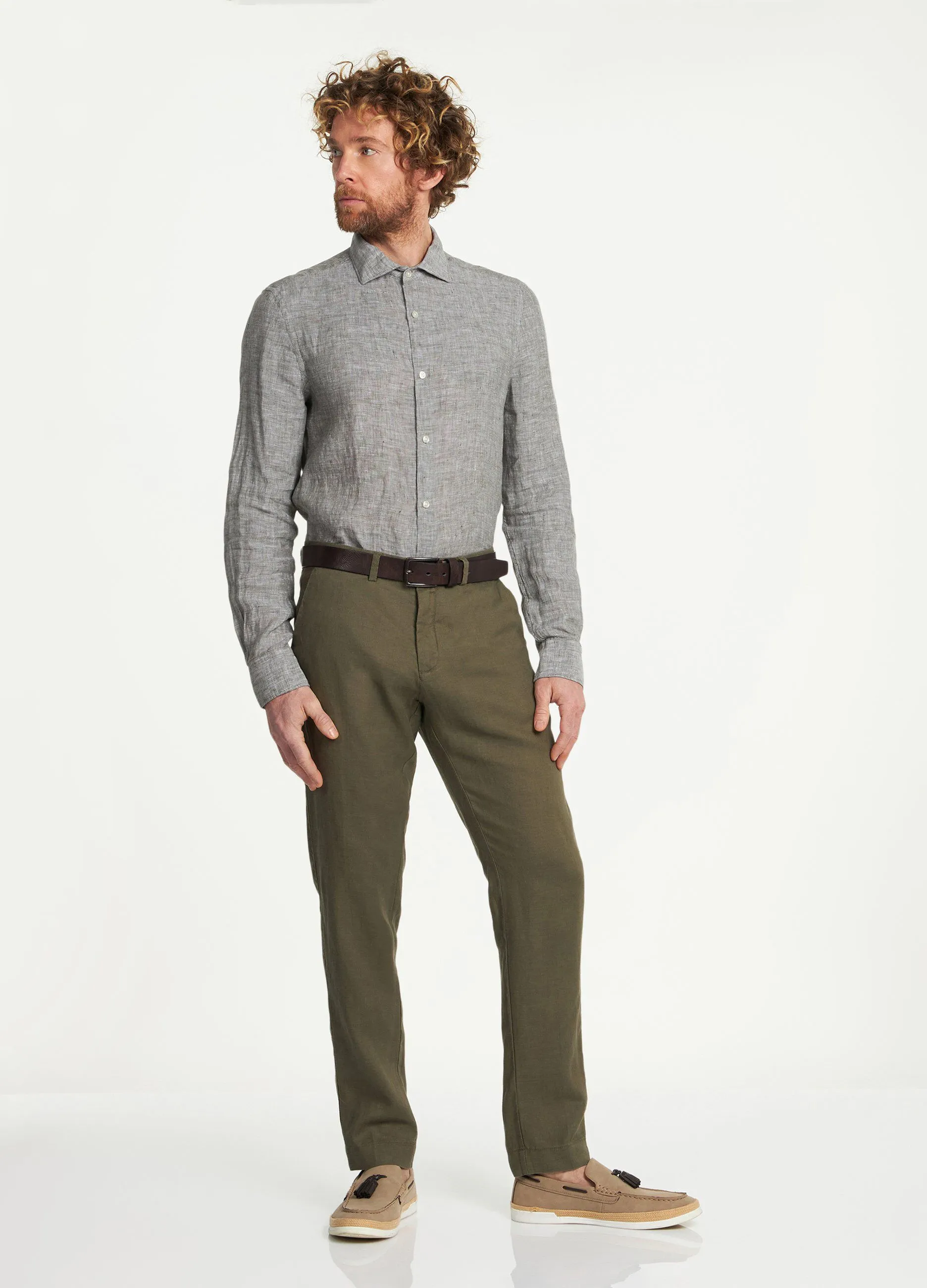Pantaloni Rumford chino in puro lino