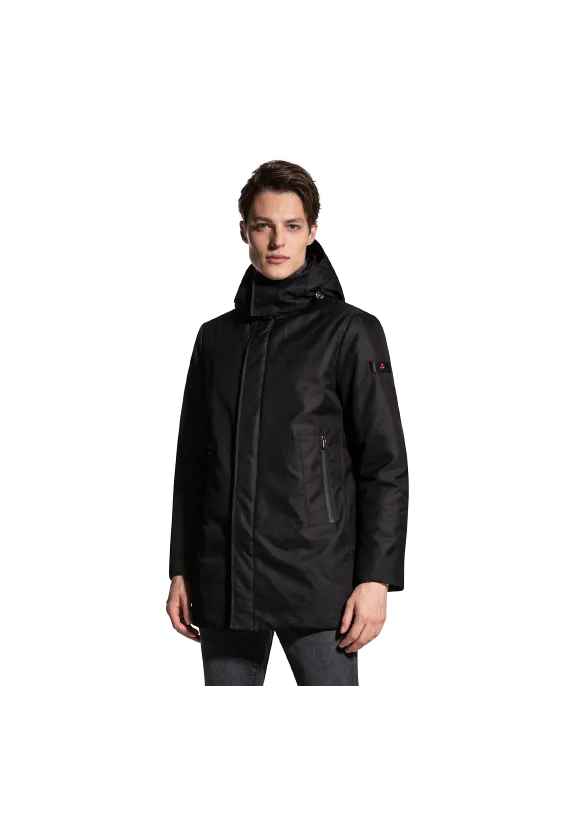 PEUTEREY Trench Uomo Piaza SL 01 A-TI Piumino Impermeabile Cappuccio Nero Blu 01 NERO