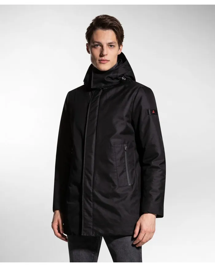 PEUTEREY Trench Uomo Piaza SL 01 A-TI Piumino Impermeabile Cappuccio Nero Blu 01 NERO