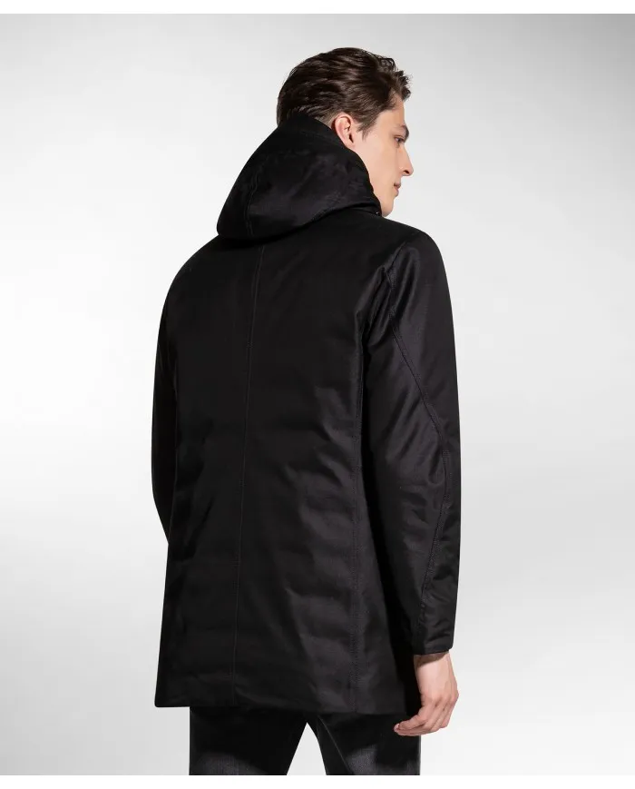PEUTEREY Trench Uomo Piaza SL 01 A-TI Piumino Impermeabile Cappuccio Nero Blu 01 NERO