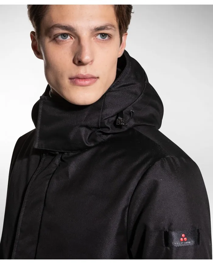 PEUTEREY Trench Uomo Piaza SL 01 A-TI Piumino Impermeabile Cappuccio Nero Blu 01 NERO