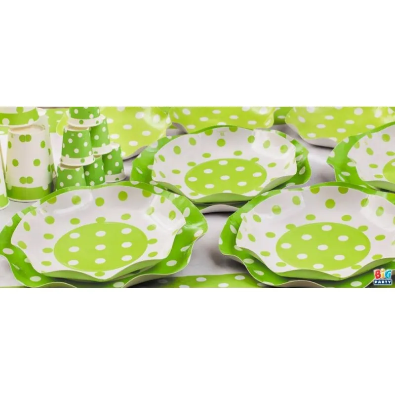 Piatti pois verde mela cm 18 pezzi 10