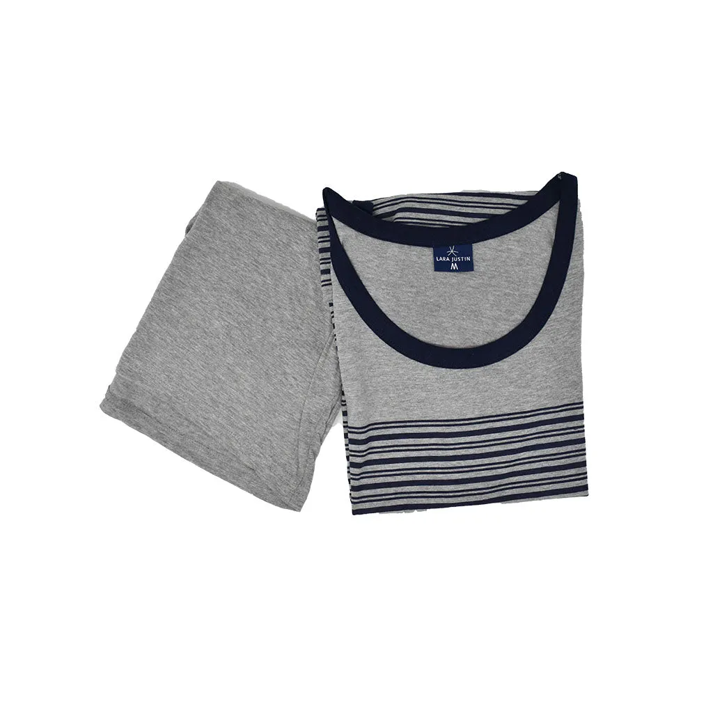 Pigiama Cotone Uomo Canotta Pantaloncini Lara Justin Righe 1028